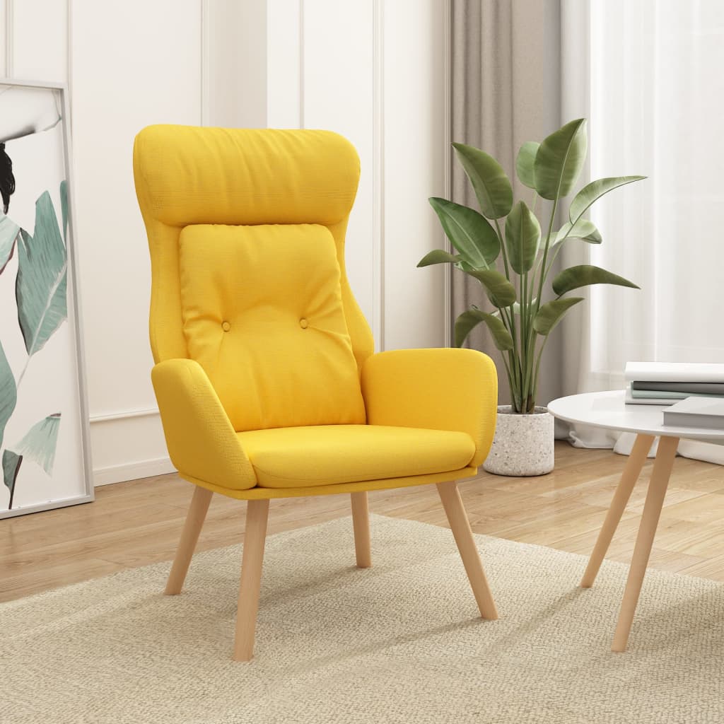 vidaXL Sillón de relax de tela amarillo mostaza