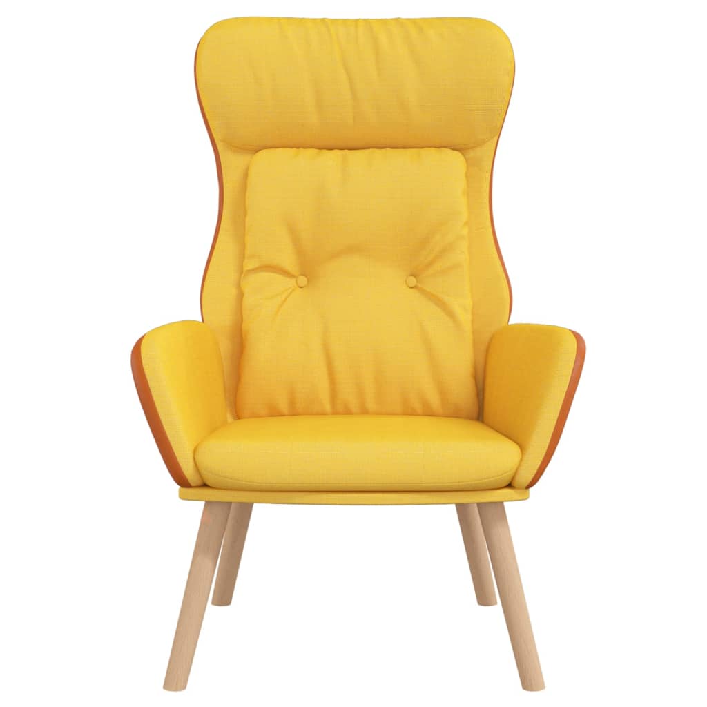 vidaXL Sillón de relax de tela y PVC amarillo mostaza