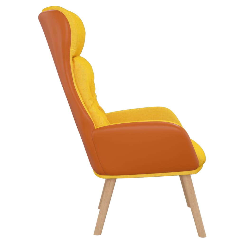 vidaXL Sillón de relax de tela y PVC amarillo mostaza