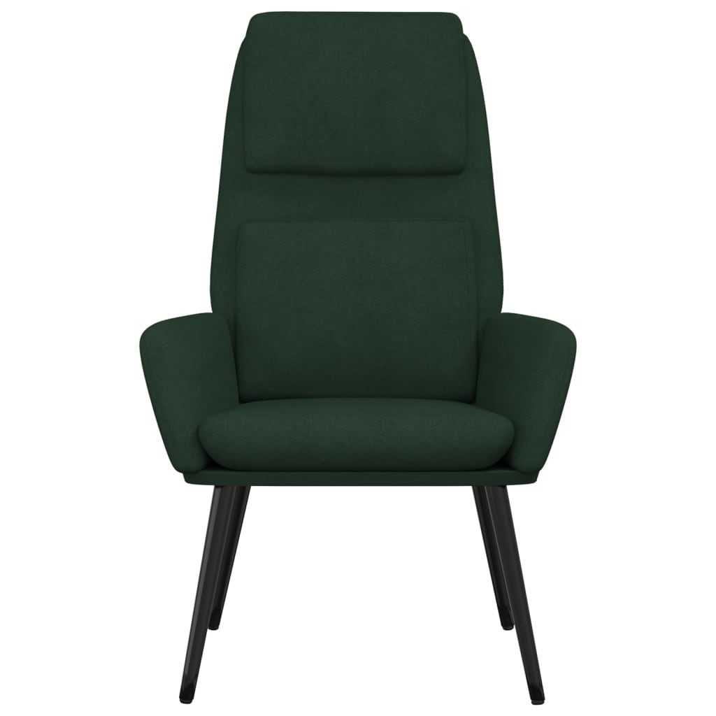 vidaXL Sillón de relax de tela verde oscuro