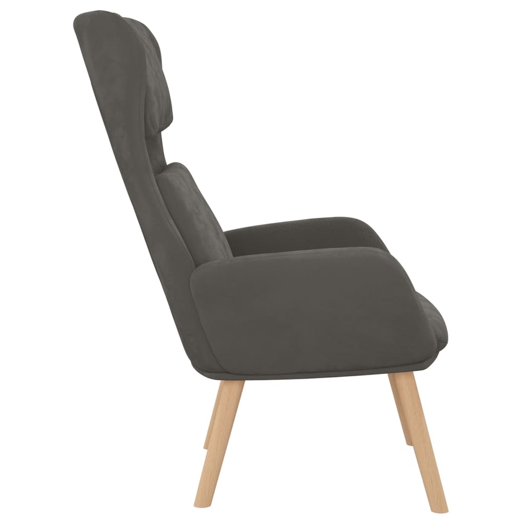 vidaXL Sillón de relax de terciopelo gris oscuro