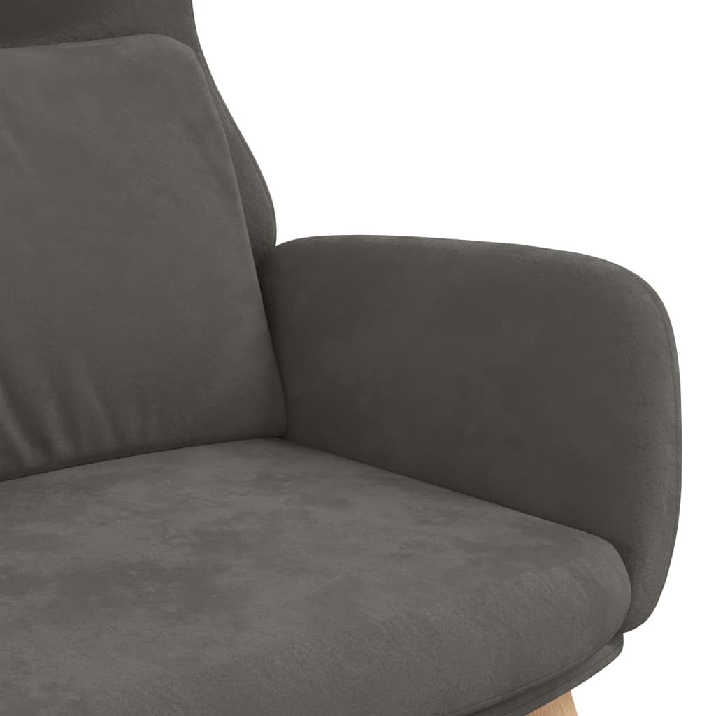 vidaXL Sillón de relax de terciopelo gris oscuro