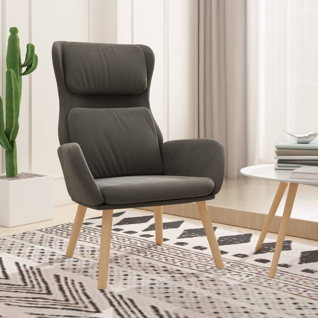 vidaXL Sillón de relax de terciopelo gris oscuro