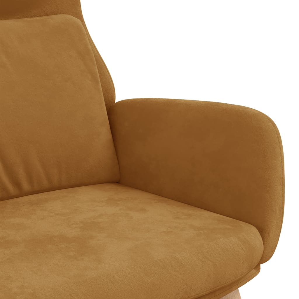 vidaXL Sillón de relax de terciopelo marrón