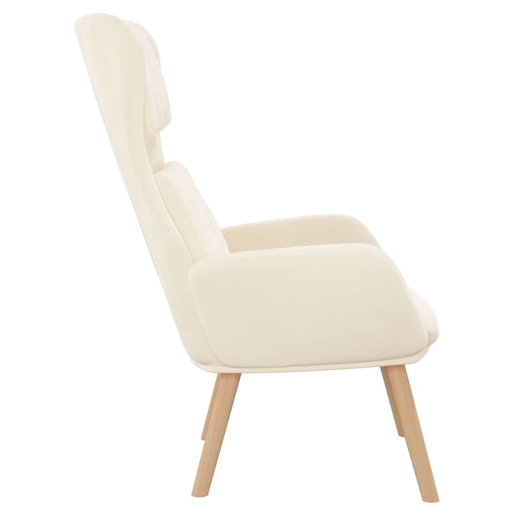 vidaXL Sillón de relax de terciopelo blanco crema