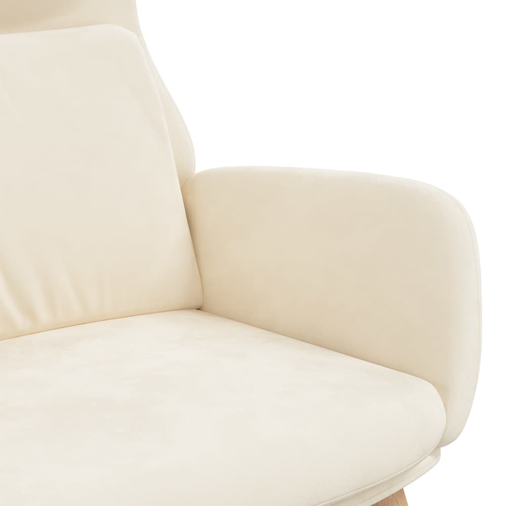 vidaXL Sillón de relax de terciopelo blanco crema