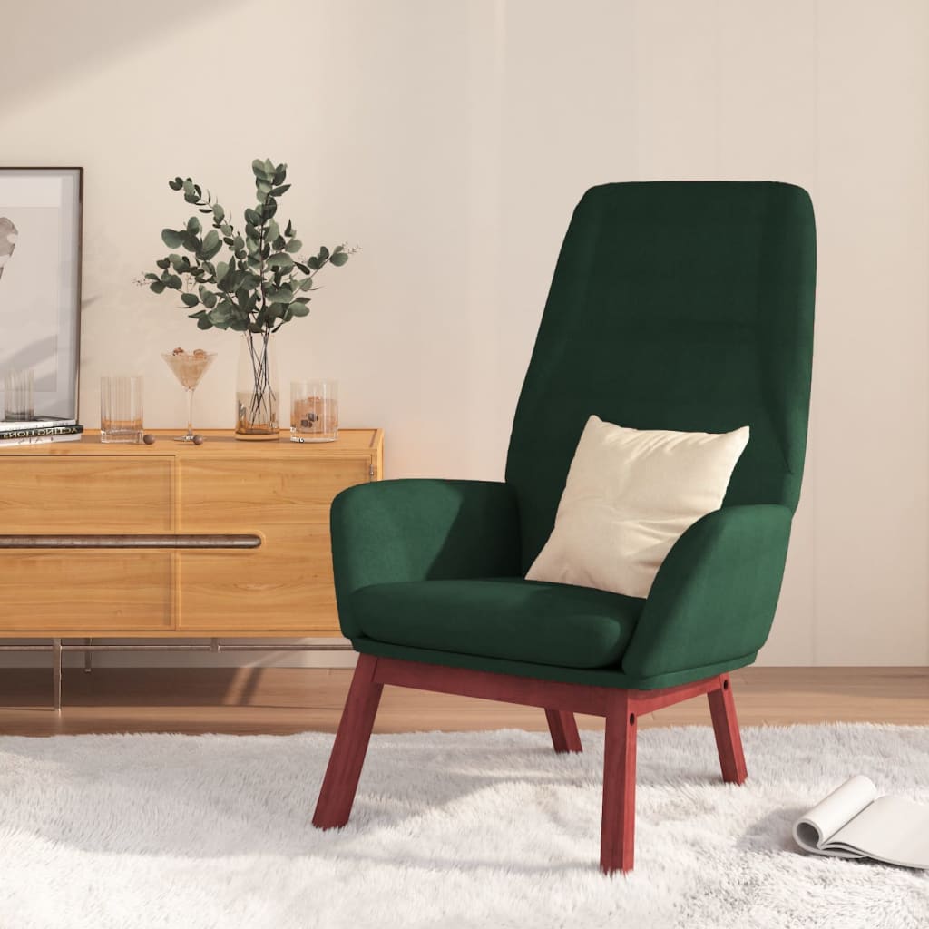 vidaXL Sillón de relax de tela verde oscuro