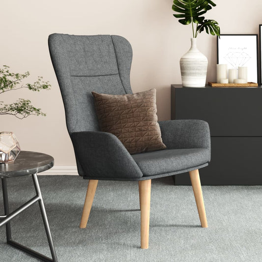 vidaXL Sillón de relax de tela gris oscuro