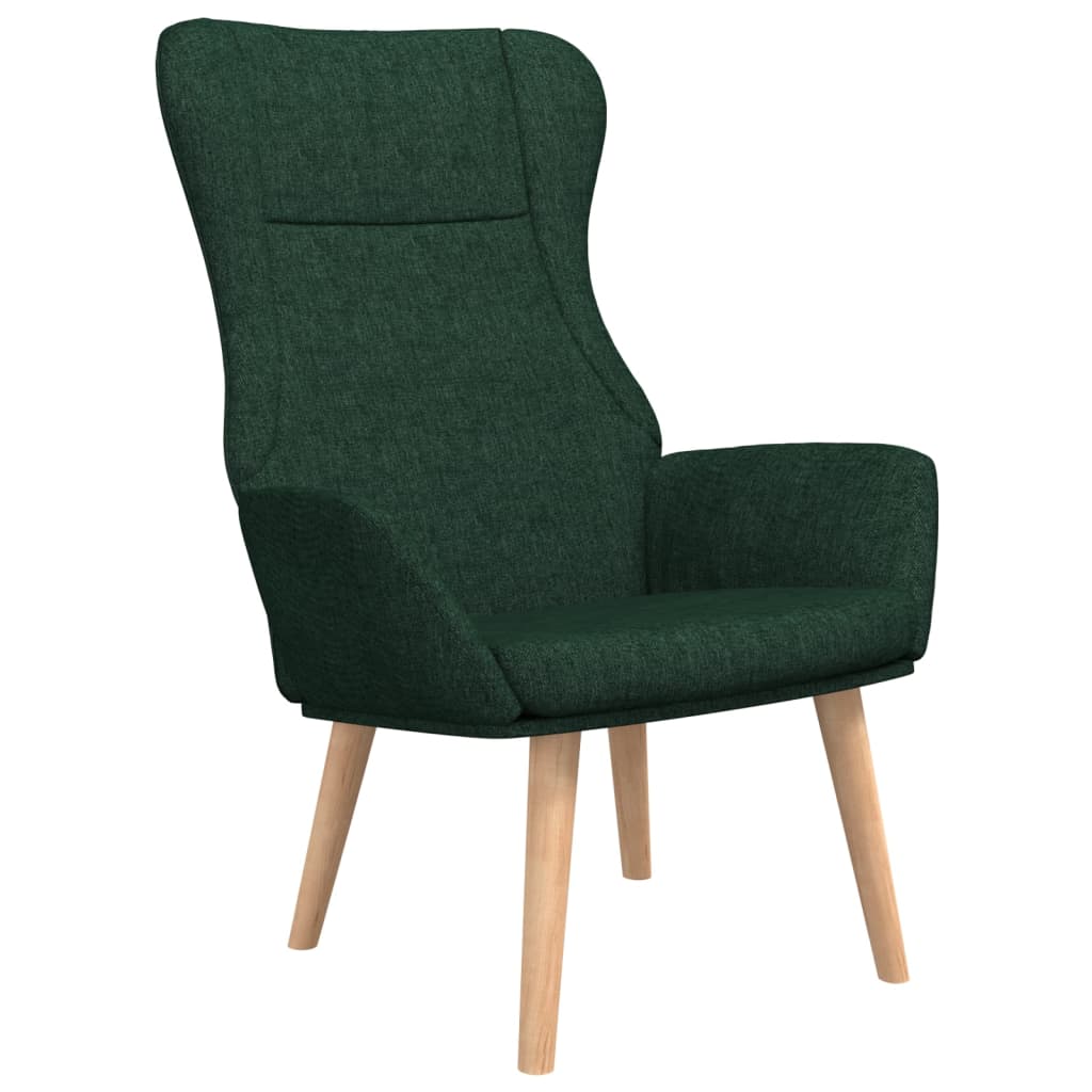 vidaXL Sillón de relax de tela verde oscuro