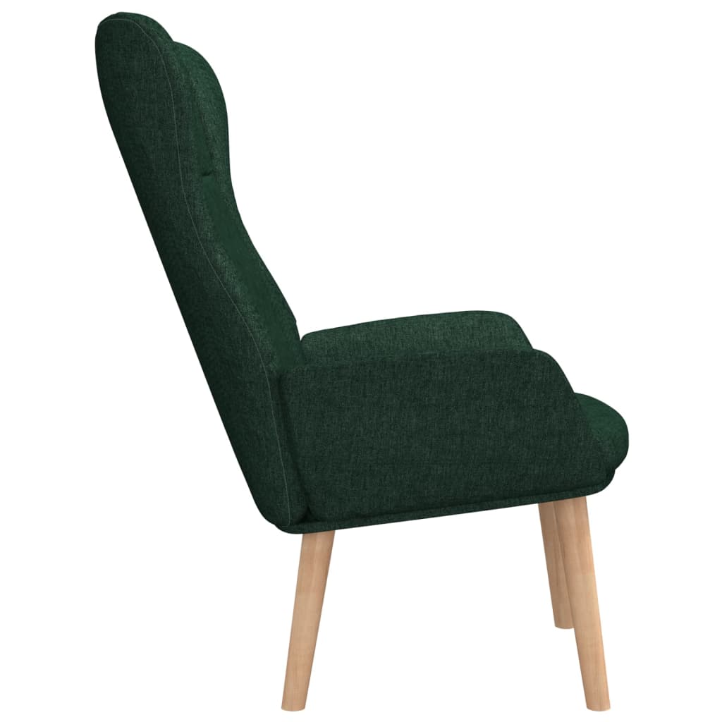 vidaXL Sillón de relax de tela verde oscuro