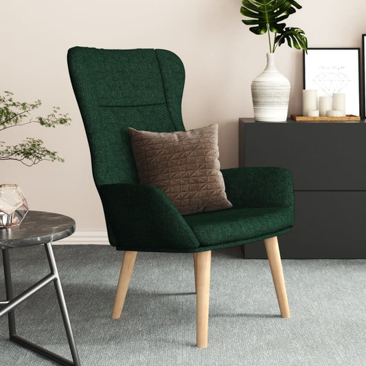 vidaXL Sillón de relax de tela verde oscuro