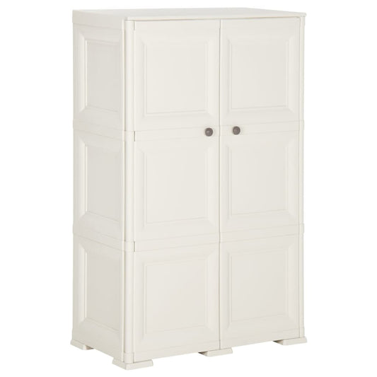 vidaXL Armario de plástico diseño madera blanco angora 79x43x125 cm