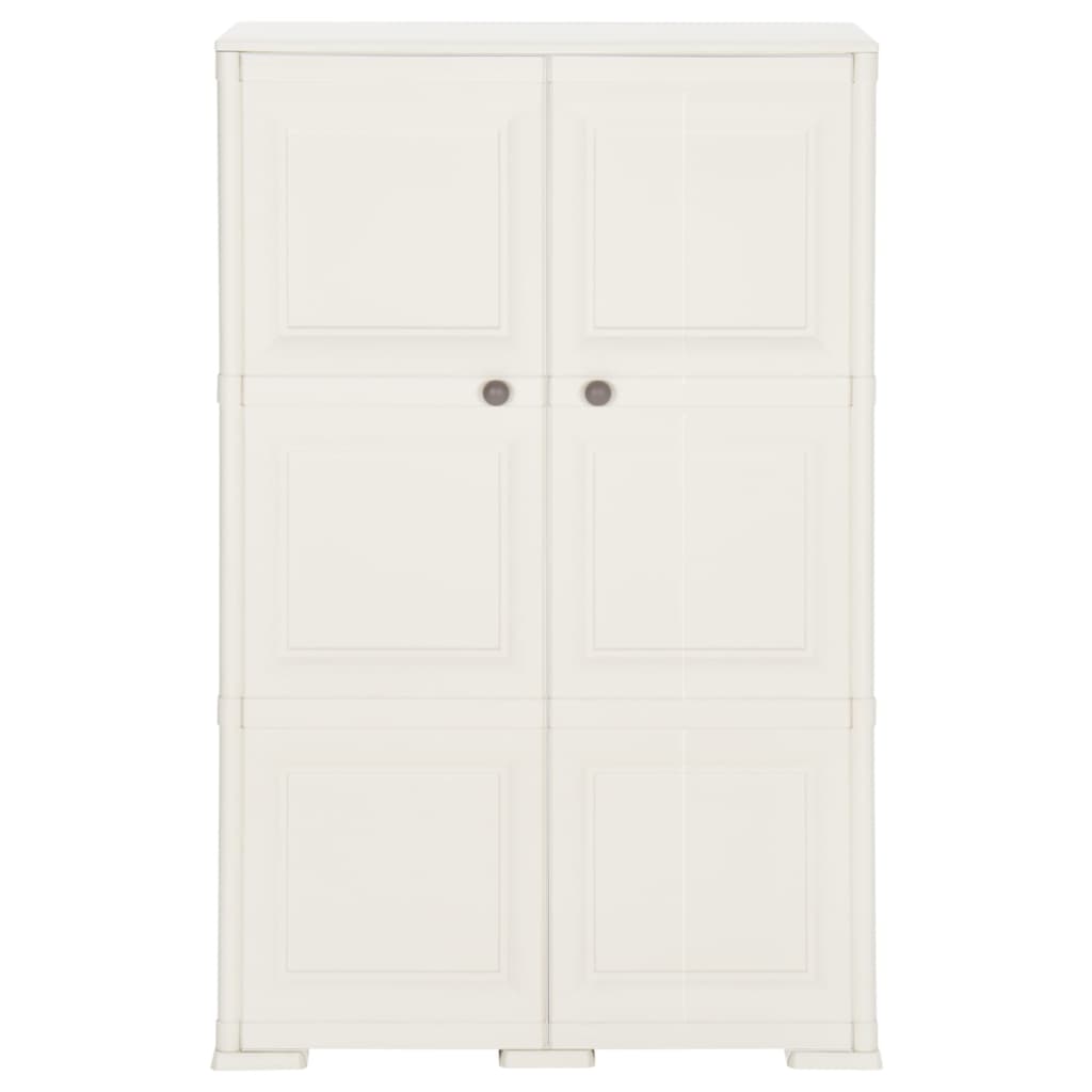 vidaXL Armario de plástico diseño madera blanco angora 79x43x125 cm