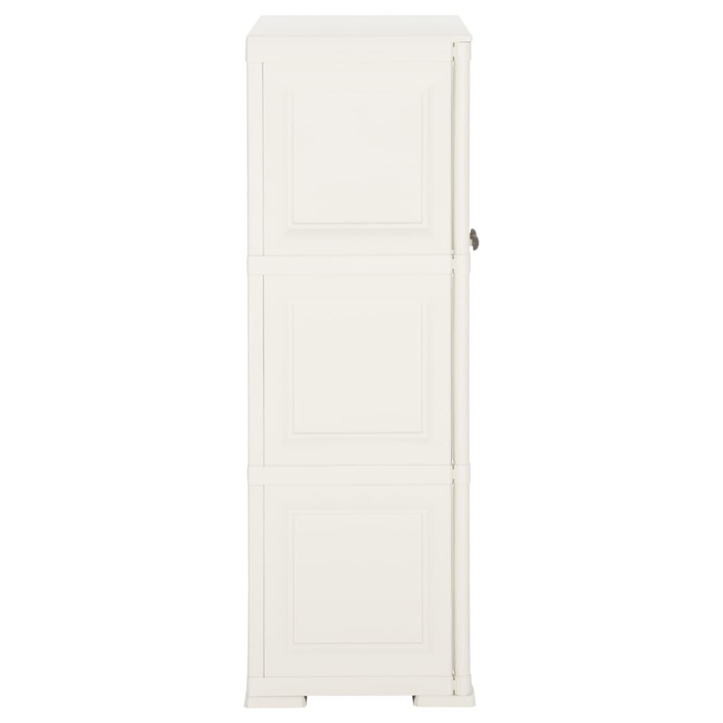 vidaXL Armario de plástico diseño madera blanco angora 79x43x125 cm