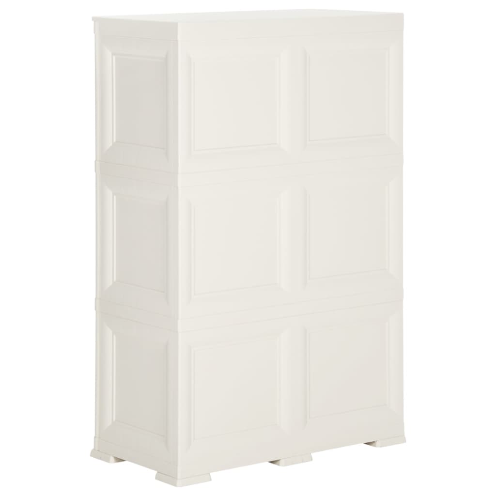 vidaXL Armario de plástico diseño madera blanco angora 79x43x125 cm