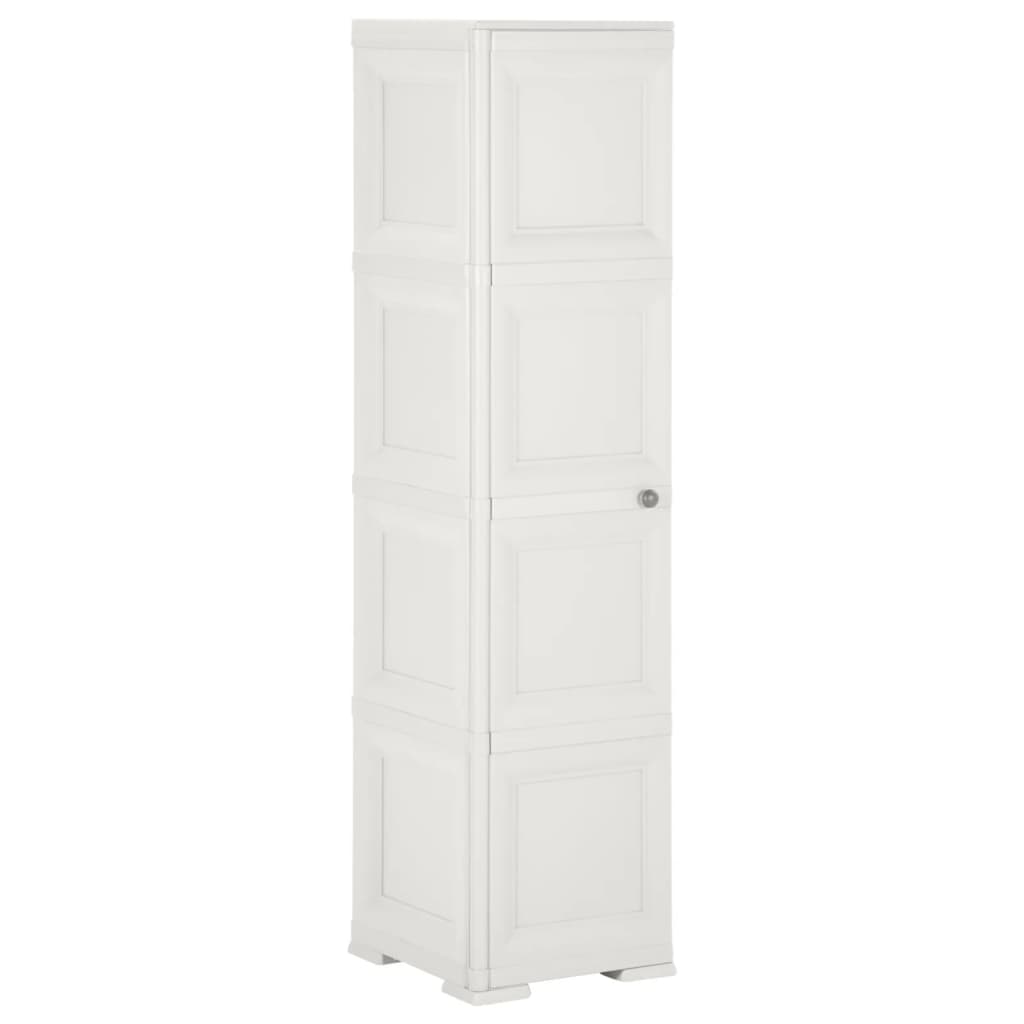 vidaXL Armario de plástico diseño madera blanco angora 40x43x164 cm