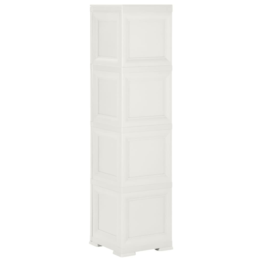 vidaXL Armario de plástico diseño madera blanco angora 40x43x164 cm