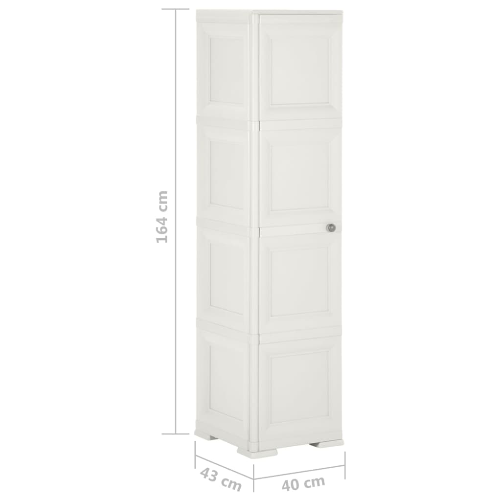 vidaXL Armario de plástico diseño madera blanco angora 40x43x164 cm