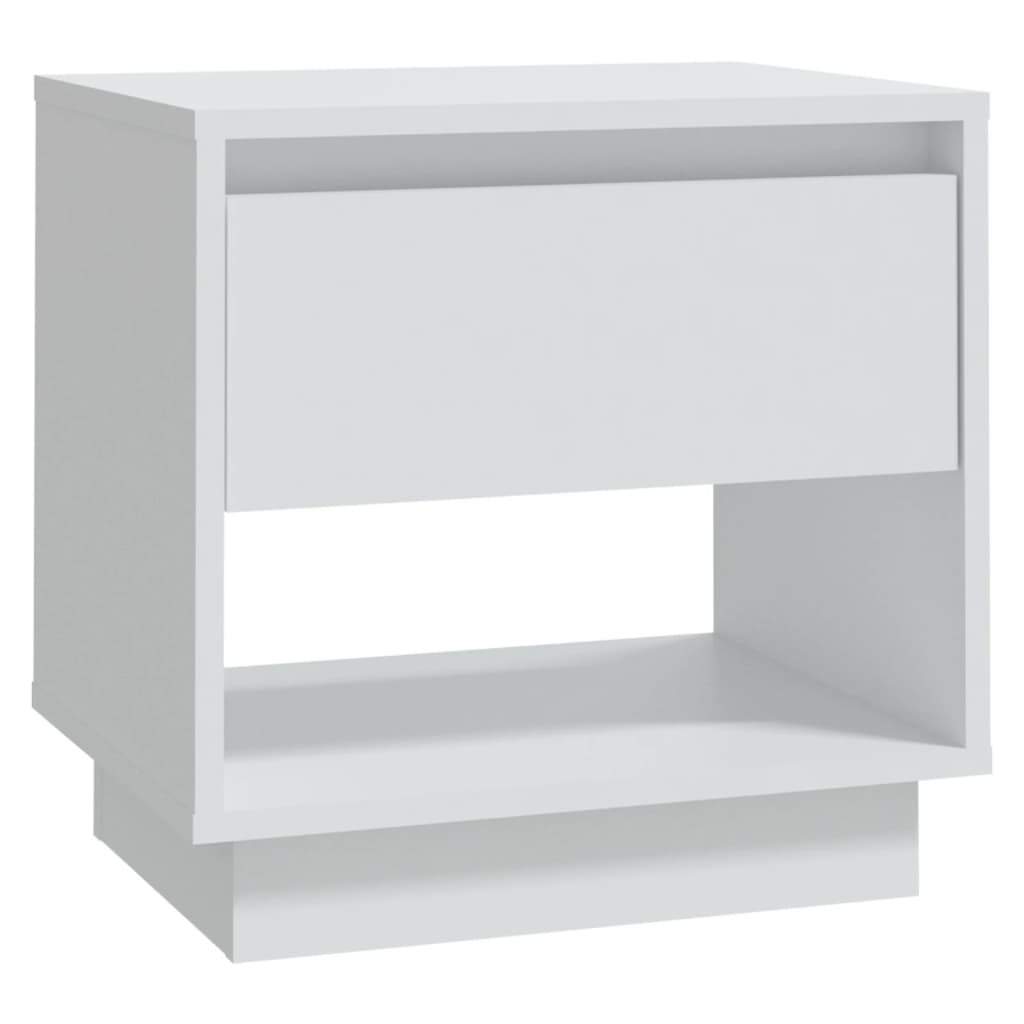 vidaXL Mesita de noche madera contrachapada blanco 45x34x44 cm