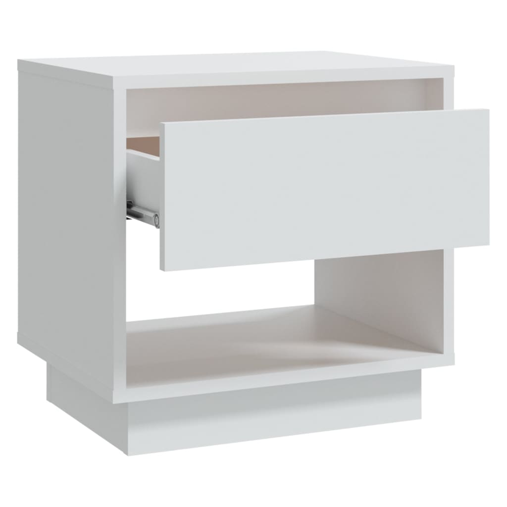 vidaXL Mesita de noche madera contrachapada blanco 45x34x44 cm