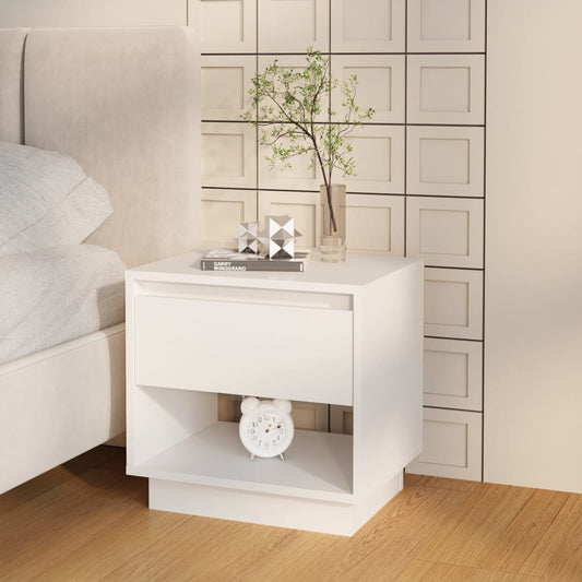 vidaXL Mesita de noche madera contrachapada blanco 45x34x44 cm