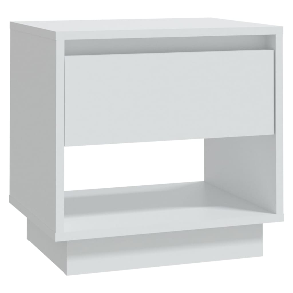 vidaXL Mesitas de noche 2 uds madera contrachapada blanco 45x34x44 cm