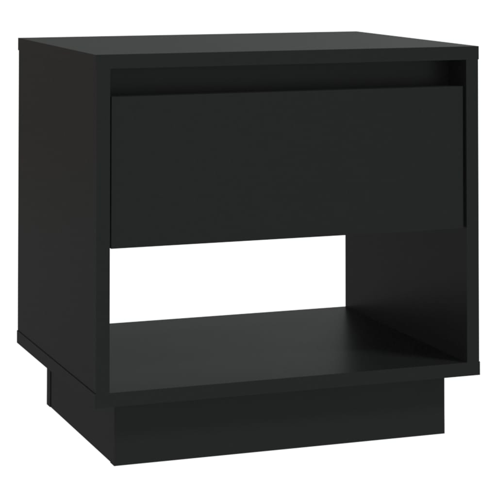 vidaXL Mesita de noche madera contrachapada negro 45x34x44 cm