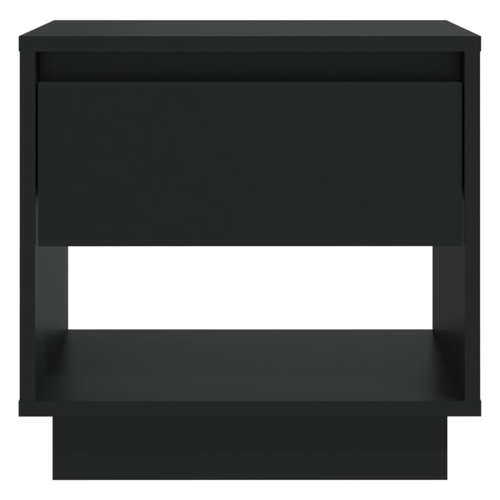 vidaXL Mesita de noche madera contrachapada negro 45x34x44 cm