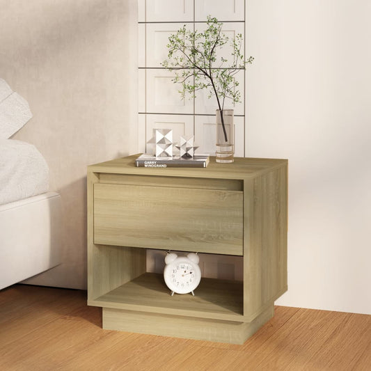 vidaXL Mesita de noche madera contrachapada roble Sonoma 45x34x44 cm