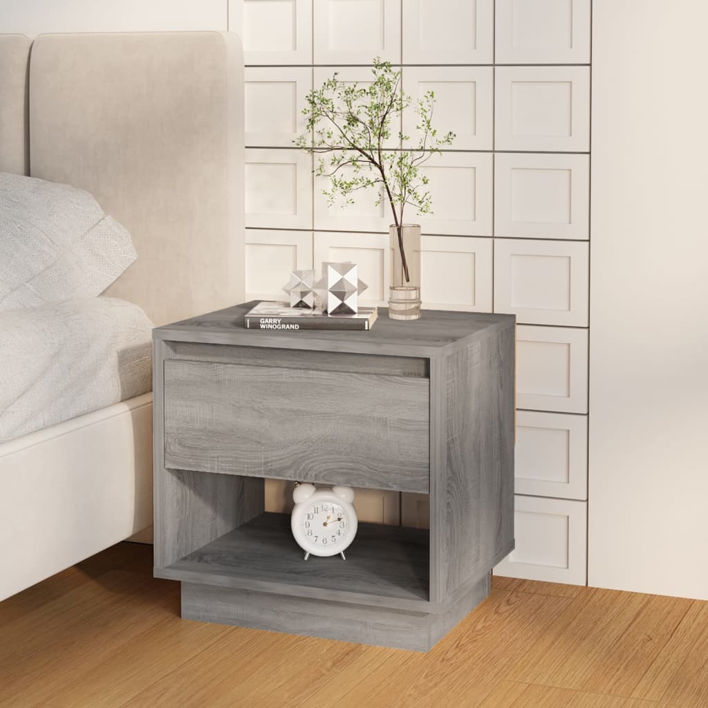 vidaXL Mesitas noche 2 uds madera ingeniería gris Sonoma 45x34x44 cm