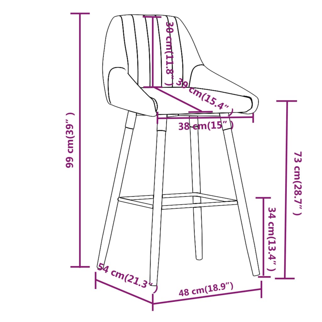 vidaXL Taburete de cocina tela marrón