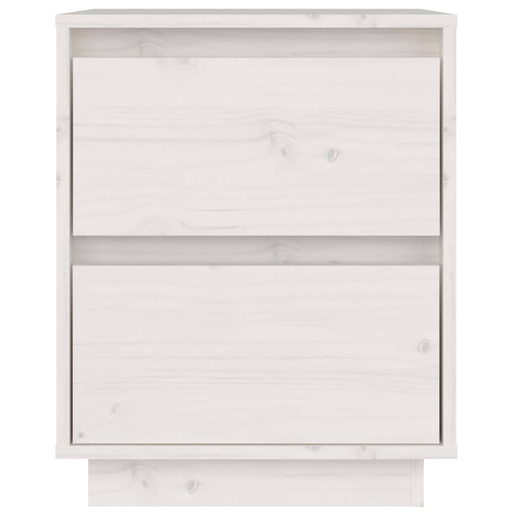 vidaXL Mesita de noche madera maciza de pino blanco 40x35x50 cm