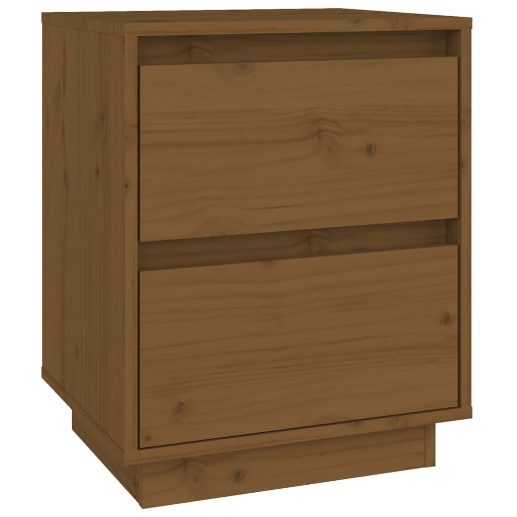 vidaXL Mesitas de noche 2 uds madera de pino marrón miel 40x35x50 cm