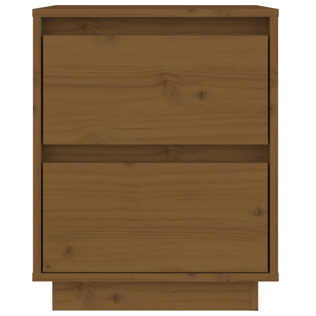 vidaXL Mesitas de noche 2 uds madera de pino marrón miel 40x35x50 cm