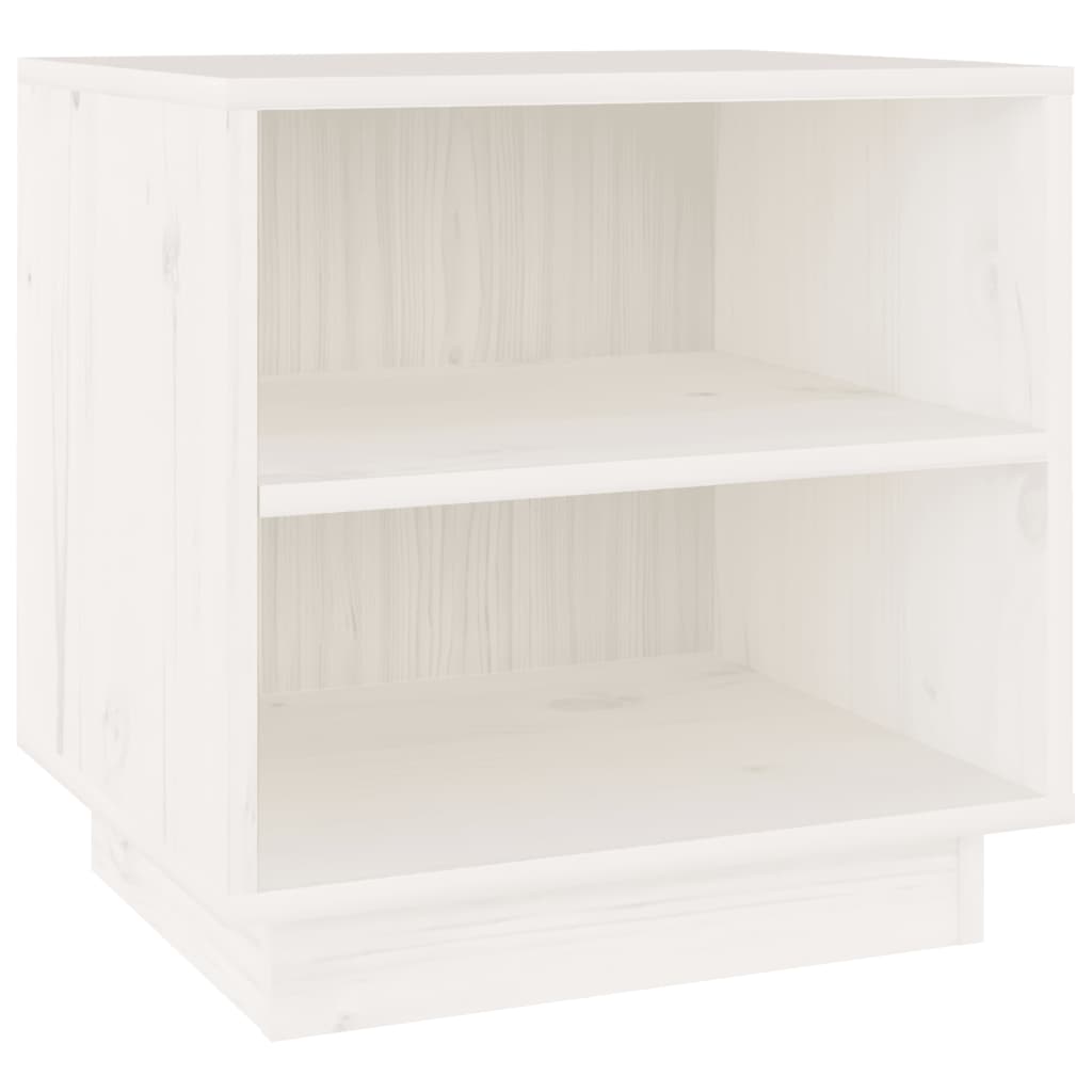 vidaXL Mesita de noche de madera maciza de pino blanco 40x34x40 cm