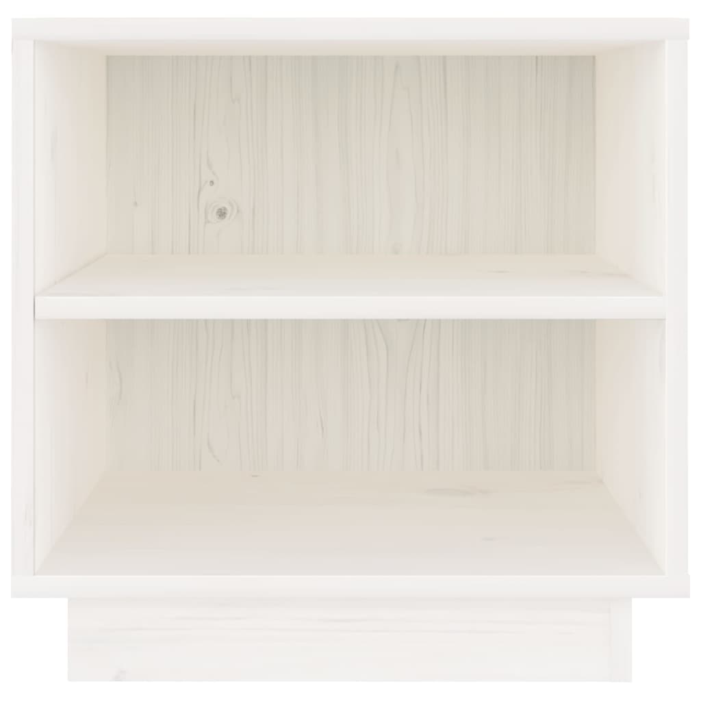 vidaXL Mesita de noche de madera maciza de pino blanco 40x34x40 cm