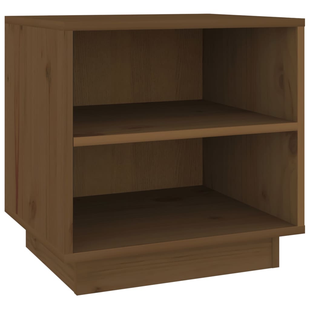 vidaXL Mesita de noche de madera maciza de pino marrón miel 40x34x40cm