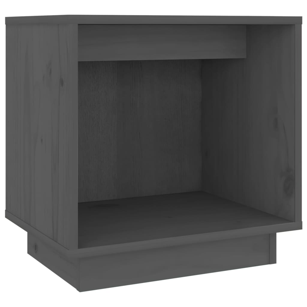 vidaXL Mesita de noche de madera maciza de pino gris 40x30x40 cm