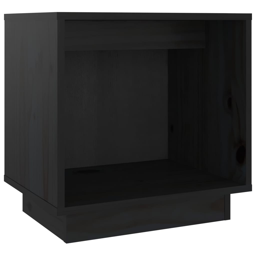 vidaXL Mesitas de noche 2 uds madera maciza de pino negro 40x30x40 cm