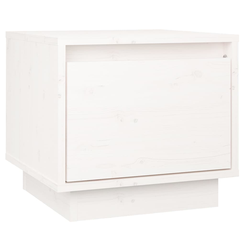 vidaXL Mesita de noche madera maciza de pino blanco 35x34x32 cm