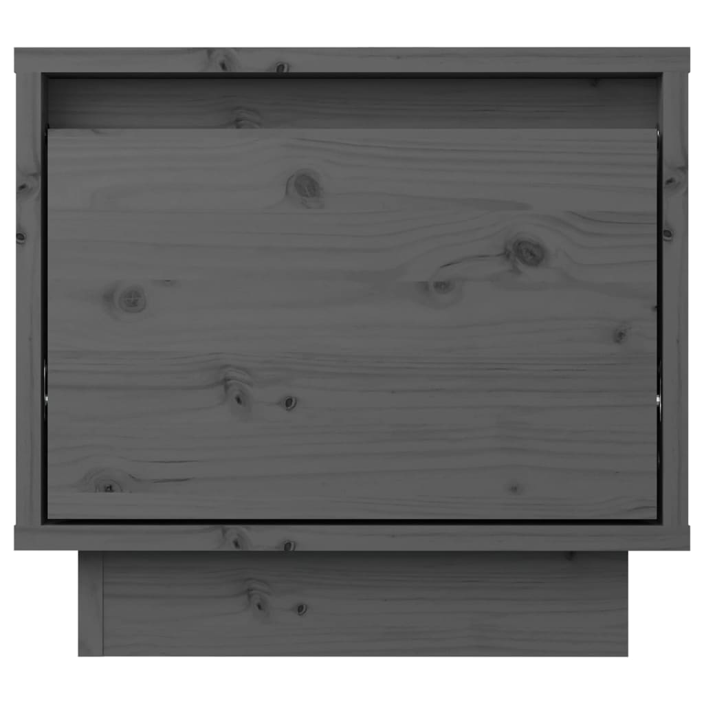 vidaXL Mesitas de noche 2 uds madera maciza de pino gris 35x34x32 cm