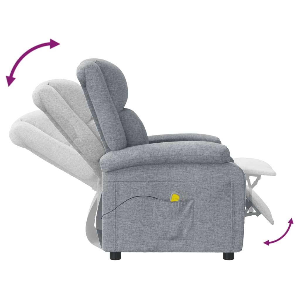 vidaXL Sillón de masaje tela gris claro