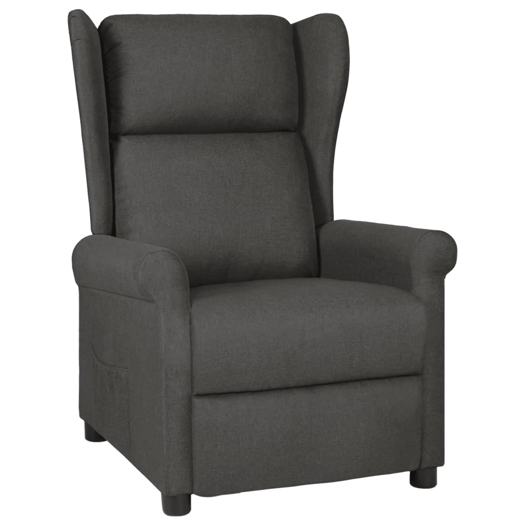 vidaXL Sillón reclinable de tela gris oscuro