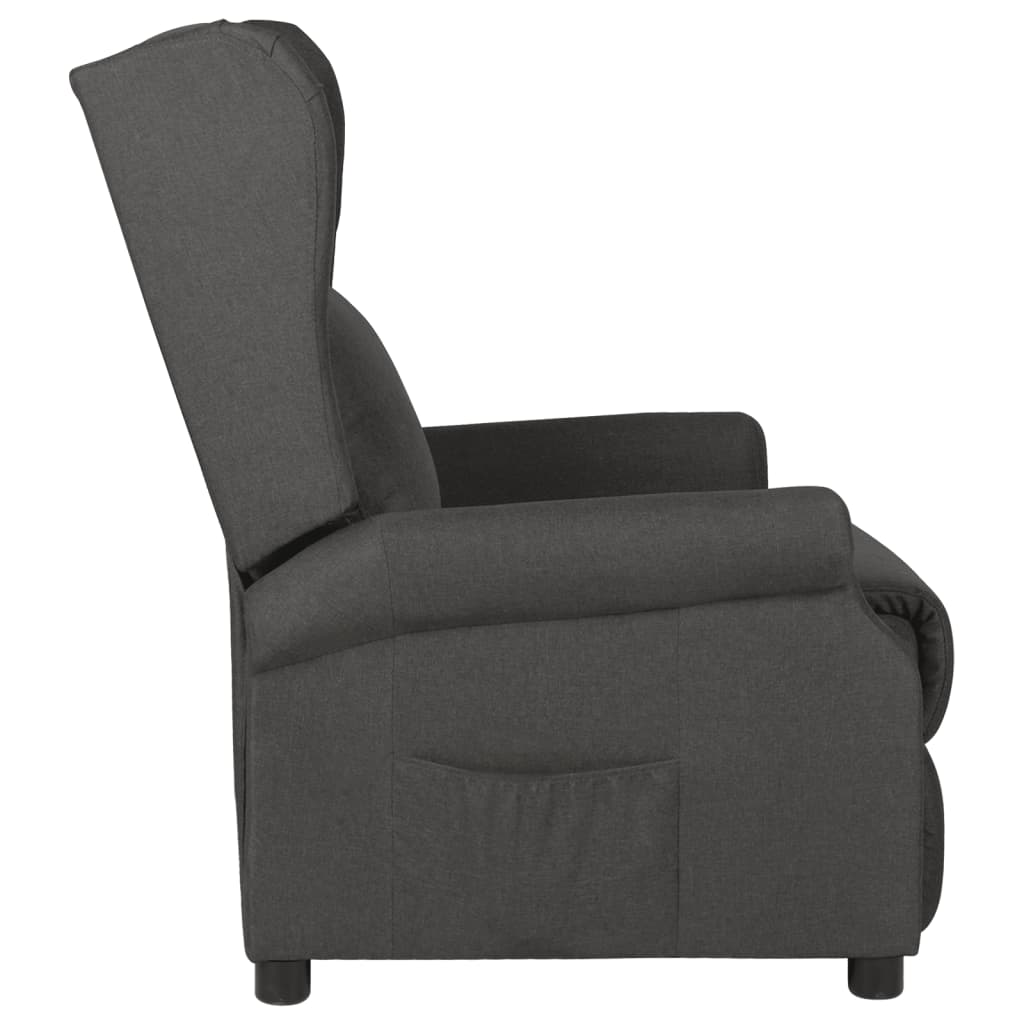 vidaXL Sillón reclinable de tela gris oscuro