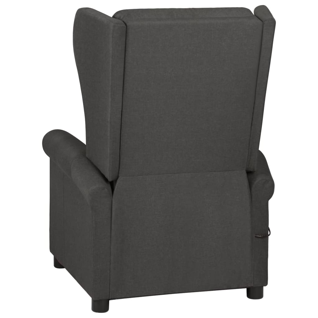 vidaXL Sillón reclinable de tela gris oscuro