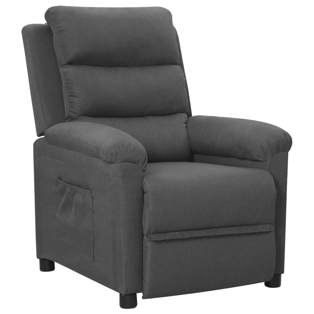 vidaXL Sillón reclinable de tela gris oscuro