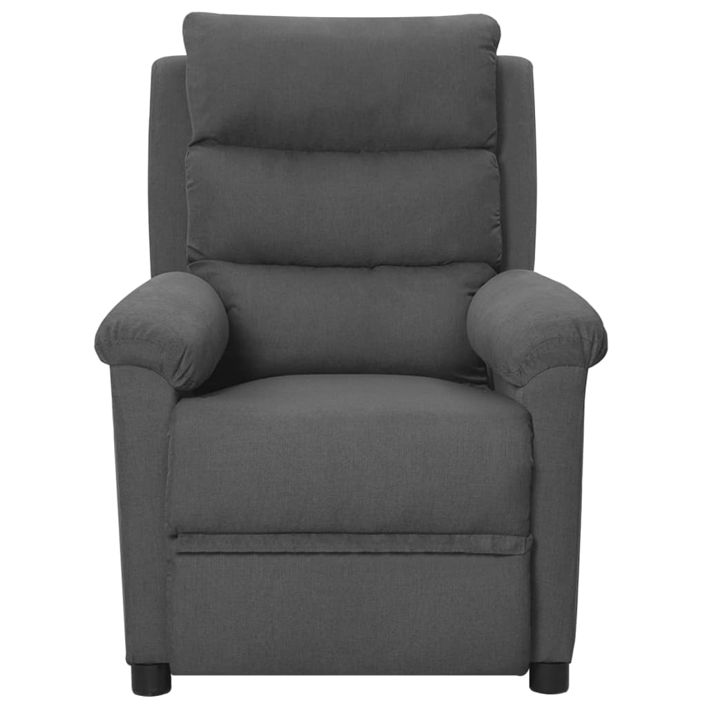 vidaXL Sillón reclinable de tela gris oscuro