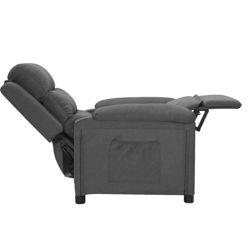 vidaXL Sillón reclinable de tela gris oscuro