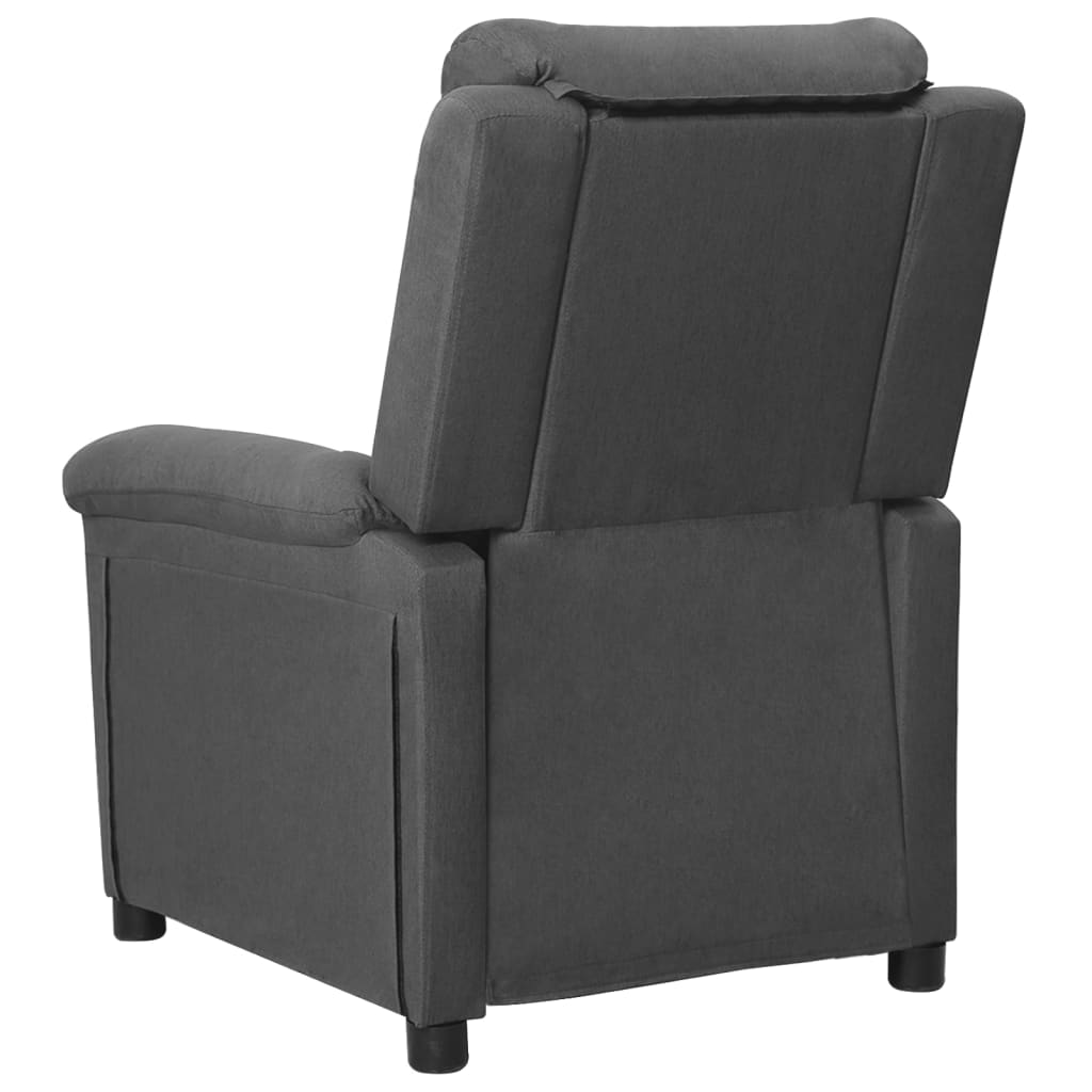 vidaXL Sillón reclinable de tela gris oscuro