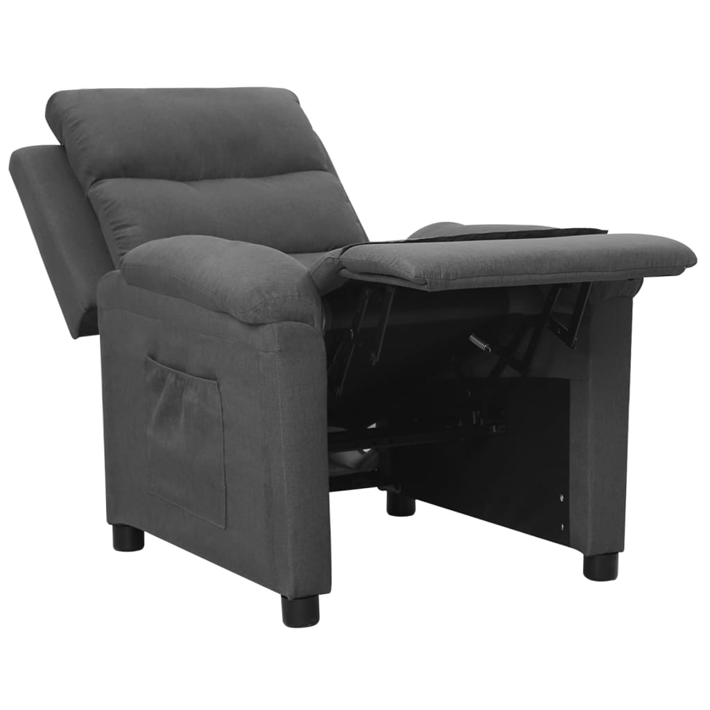 vidaXL Sillón reclinable de tela gris oscuro